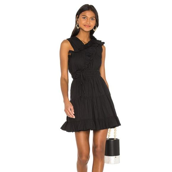 Ulla Johnson Dresses & Skirts - NWD Ulla Johnson Noir Black Cotton Side Zip Ruffle Iliana Mini Dress Womens 2